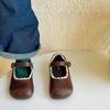 Sapatos de Couro para Bebê Menina Estilo Coreano, Novos Sapatos Rasos Simples Infantis para Primavera e Outono, Sapatos de Princesa para Meninas com Acabamento em Renda, Mocassins