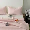 Estilo Ins Blogger Refrigeración Clase A Seda de Hielo Suave Cubierta de Cama Juego de Tres Piezas Verano Acolchado Spandex Tatami Antideslizante Sábana Delgada de Cama