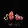 Pingente Fivela de Segurança de Ágata Yanyuan Caqui Doce de Fruta Pingente de Ágata DIY Artesanal Acessórios para Pulseira Colar