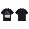 Camiseta Casual de Manga Curta com Estampa, Marca Tendência de Comércio Exterior Transfronteiriço Stone Four-Way Island, Camiseta Básica Solta com Gola Redonda para Casais, Homens e Mulheres