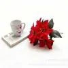 Buquê Artificial de Natal Buquê de Poinsétia Flor de Natal Artificial de Veludo Sete Pontas Cinco Pontas Decoração de Casa Flor Decorativa