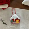 Ins Coreano Novo Desenho Animado Vermelho Enfeites de Natal e Ano Novo Chaveiro de Corrente de Contas Fofo Pingente de Bolsa Versátil para Mulheres