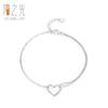 Pulsera simple con forma de corazón de plata s925 para mujer, pulsera de amor dulce estilo japonés y coreano, pulsera de plata con temperamento para celebridad de internet, agente de WeChat, joyería de plata