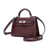[Procesamiento Personalizado] Bolso de PU con Estampado de Palma para Mujer, Mini Bolso Kelly, Bolso de Hombro para Mujer, Bolso Platino, Versátil