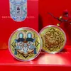 Bolsa con cabeza de tigre del mismo estilo que el hijo de Elon Musk, pegatina dorada para teléfono, pieza de oro puro 999 pintada al estilo chino, regalo de ceremonia de inauguración