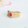 Anillo de Rubí Natural Guan Yu Anillo Vintage Texturizado de Piedras Preciosas Coloridas Joyería Venta al por Mayor en Vivo Dropshipping S4083001