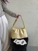 2026 Plissado Grande Capacidade Design Cor Sólida Casual Novo Estilo Popular Feminino Moda Verão Personalidade Bolsa Transversal Saco Balde