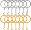 Suministro de fábrica llavero 2.0*30 anillo plano + cadena de torsión de 4 secciones llavero de metal DIY con cadena al por mayor en stock