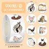 500 adesivos gatinho de desenho animado adesivos em rolo adesivos fofos de gato para diário de bordo adesivos para lacrar presentes