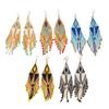 Pendientes bohemios étnicos retro transfronterizos con cuentas de arroz MGB y borlas de diamantes tejidas a mano para mujer