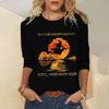 2024 Amazon Transfronteiriço Natal Top Feminino Europeu e Americano Estampado Costura Gola Redonda Manga Longa Camiseta para Mulheres