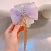 Peluca de cinta de copo de nieve, trenza, lazo de princesa, súper velo de hada, horquilla para niña, exquisita, linda, hecha a mano, para mujer y niña.