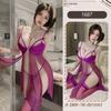Lingerie Sexy com Renda em V Profundo, Camisola Sedutora de Abertura Frontal para Mulheres, Roupa de Dormir de Renda Transparente