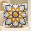 Cojín Decorativo Bordado Pastoral Americano para Sofá de Sala de Estar Cojín Nórdico Funda de Cojín Extraíble Lavable Funda de Cojín Lavable Cojín de Mesita de Noche