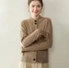 Cárdigan de Cachemira Grueso Nuevo Otoño/Invierno Baicai Rong para Mujer, Cuello Semi Alto, Tejido de Punto Trenzado, Casual, Versátil, Abrigo de Manga Larga