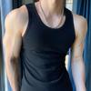 Chaleco deportivo fino de verano estilo americano con hilo grueso en forma de I para hombre, para correr, entrenar, elástico, ajustado, transpirable y absorbente del sudor.