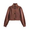 Ropa Europea y Americana Transfronteriza Aliexpress Moda Popular Casual Retro Diseño de Capullo de Flor Chaqueta Corta