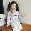 Suéter Grueso para Niñas Otoño e Invierno Nuevo Camiseta Base Cálida para Niños Estilo Chino Traje de Año Nuevo para Bebé Niña Moderno