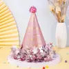 Sombreros de Cumpleaños de Alto Nivel Estilo Ins Transfronterizos para Niños y Adultos, Suministros para Fiestas Navideñas, Sombreros de Estrella de Cumpleaños para Bebés
