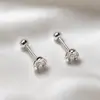 Pendientes de Flor de Magnolia de Plata Pura S999 para Mujer, Estilo Sencillo y Fresco, Pendientes de Flor de Tres Pétalos, Pendientes de Flor Mini para Estudiantes
