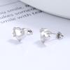 Pendientes de plata de ley 925 con forma de corazón y circonitas para mujer, estilo sencillo, combinables con todo, elegantes y a la moda.