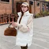Chaleco de Algodón de Longitud Media para Invierno 2026 con Capucha Elegante Simple Cálido Chaleco Chaleco Top Ropa de Abrigo para Mujer