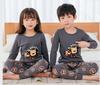Nuevo conjunto de ropa para el hogar para niños de otoño e invierno, pijama de algodón de dos piezas para niños pequeños, medianos y grandes, entrega de una pieza