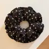 Scrunchie Dupla Camada Bolinhas Off-White Estilo Coreano para Mulheres, Acessório de Cabelo de Coque High-End, Elástico de Cabelo Versátil Super Grande, Novo Modelo