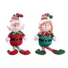 Decorações de Natal desenho animado elfo sentado de pernas compridas enfeites figuras de casal decorações de janela de casa mesa