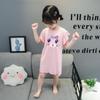 Camisola de Menina Verão Fina Seda de Gelo Infantil Manga Curta Roupa de Casa Bebê Crianças Desenho Animado Pijama Saia