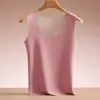 Chaleco Térmico Sin Costuras para Mujer, Camiseta Interior de Talla Grande con Forro de Felpa de Cachemira y Seda, Ropa Interior Térmica, Top Ajustado para Mujer