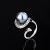 Anillo ajustable con cruz de perla con incrustaciones de platino y cobre chapado en 2024, 16 mm, venta al por mayor