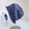 Gorro de Punto Vintage de Color Sólido Holgado para Mujer, Gorro Pullover Versátil para Adelgazar el Rostro Otoño/Invierno, Turbante Coreano para Frío