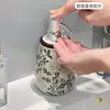 Botella dispensadora de cerámica para viento usada, tipo bomba, botella vacía, botella de desinfectante de manos, baño de lujo ligero, dispensador de plato de loción para platos