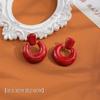 Populares Pendientes de Botón Rojos Ankara Atmosféricos Elegantes Gama Alta Rojo Vino Gotas de Aceite Personalizados Populares en Internet Pendientes Sencillos para Mujer