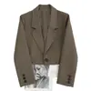 2026 Blazer de Conjunto Curto Feminino Primavera Outono Novo Estilo Temperamento Alta Classe Slim Fit Petite Preto Casual