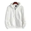 Moletom com Zíper e Estampa LOGO2024 Primavera Outono Inverno Masculino e Feminino Solto com Forro de Fleece Roupa Externa com Capuz Cinza para Casais