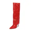 Botas largas de moda para mujer de talla grande, punta fina, tacón de aguja, pierna recta, para otoño e invierno, 2026, comercio exterior europeo y americano