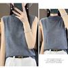 Chaleco de punto para mujer, primavera y verano 2024, cuello alto medio, sin mangas, interior, exterior, camiseta con tirantes