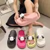 Chanclas de Perrito Lindas para Mujer Verano Ropa de Exterior 2023 Nuevas Sandalias con Tira para el Dedo del Pie Antideslizantes Suela Gruesa que Aumenta la Altura para Playa y Arena