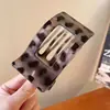 Pasador Retro Cuadrado Curvo Estampado de Leopardo para Mujer 2025 Nuevo Pasador Pasador para la Parte Posterior de la Cabeza Pinza de Tiburón Accesorio Plano para el Cabello