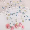 Pegatinas para Uñas con Tatuaje de Florales Azules y Blancos Patrón Bohemio Plano Azul y Blanco Pegatinas para Uñas DIY Accesorios Estilo Dh