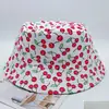 Chapéu de Pescador Casual Europeu e Americano com Estampa de Frutas para Viagem ao Ar Livre, Chapéu Bucket Moderno, Chapéu de Sol Europeu e Americano com Proteção Solar