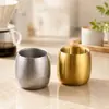 Taza de Agua Portátil Estilo Coreano Ins de Acero Inoxidable 304, Doble Pared Aislada, Aspecto de Alta Calidad, Elegante Taza Infantil para Café, Jugo y Cerveza