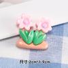 Simulación micro paisaje flor girasol cocotero resina creativa pequeños accesorios pegamento crema material diy decoración hecha a mano