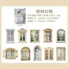Yi Niao Serie de Ambiente Soñador para Puertas y Ventanas Materiales Retro para Puertas y Ventanas Collage de Papel Kraft Blanco Versátil DIY 20 Hojas por Paquete 6 Estilos