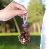 Colgante sonajero de cáscara de planta natural, Adorno de llavero de bolsa de paz Bodhi, Accesorio artístico hecho a mano