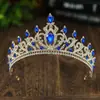 Coroa Barroca Grande de Alta Resistência no Atacado, Adorno de Cabeça para Noivas, Coroa Luxuosa com Strass, Acessórios de Estilismo para Estúdios de Casamento