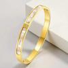 Pulsera de moda transfronteriza pulsera de joyería para mujer pulsera acero inoxidable con taladro hueco hebilla de acero titanio joyería simple coreana