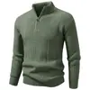Otoño Invierno Nuevo Suéter Casual de Punto con Media Cremallera para Hombre Moda Juvenil Caliente Jersey de Punto